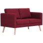 vidaXL Conjunto de sofás 2 piezas tela color vino tinto vidaXL Conjunto de sofás 2 piezas tela color vino tinto