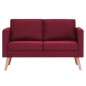 vidaXL Conjunto de sofás 2 piezas tela color vino tinto vidaXL Conjunto de sofás 2 piezas tela color vino tinto
