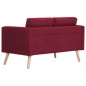 vidaXL Conjunto de sofás 2 piezas tela color vino tinto vidaXL Conjunto de sofás 2 piezas tela color vino tinto