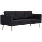 vidaXL Conjunto de sofás 2 piezas tela negro vidaXL Conjunto de sofás 2 piezas tela negro