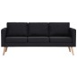 vidaXL Conjunto de sofás 2 piezas tela negro vidaXL Conjunto de sofás 2 piezas tela negro