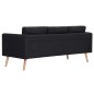 vidaXL Conjunto de sofás 2 piezas tela negro vidaXL Conjunto de sofás 2 piezas tela negro