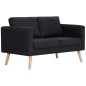 vidaXL Conjunto de sofás 2 piezas tela negro vidaXL Conjunto de sofás 2 piezas tela negro