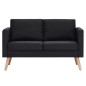 vidaXL Conjunto de sofás 2 piezas tela negro vidaXL Conjunto de sofás 2 piezas tela negro