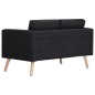 vidaXL Conjunto de sofás 2 piezas tela negro vidaXL Conjunto de sofás 2 piezas tela negro