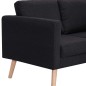 vidaXL Conjunto de sofás 2 piezas tela negro vidaXL Conjunto de sofás 2 piezas tela negro