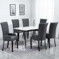 vidaXL Sillas de comedor con reposabrazos 6 unidades tela gris oscuro vidaXL Sillas de comedor con reposabrazos 6 unidades tela gris oscuro