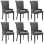 vidaXL Sillas de comedor con reposabrazos 6 unidades tela gris oscuro vidaXL Sillas de comedor con reposabrazos 6 unidades tela gris oscuro