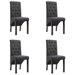 vidaXL Sillas de comedor 4 unidades tela gris oscuro