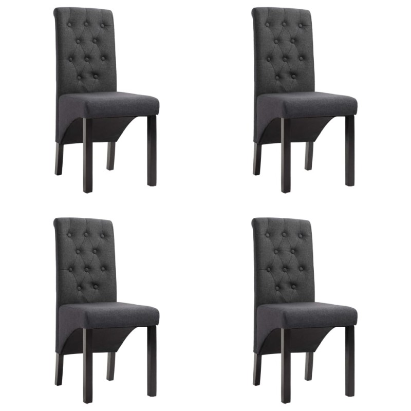 vidaXL Sillas de comedor 4 unidades tela gris oscuro vidaXL Sillas de comedor 4 unidades tela gris oscuro