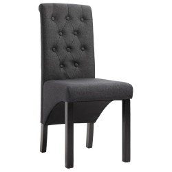vidaXL Sillas de comedor 4 unidades tela gris oscuro