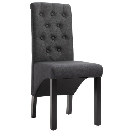 vidaXL Sillas de comedor 4 unidades tela gris oscuro