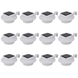 vidaXL Lámparas solares para valla exterior 12 uds LED negro