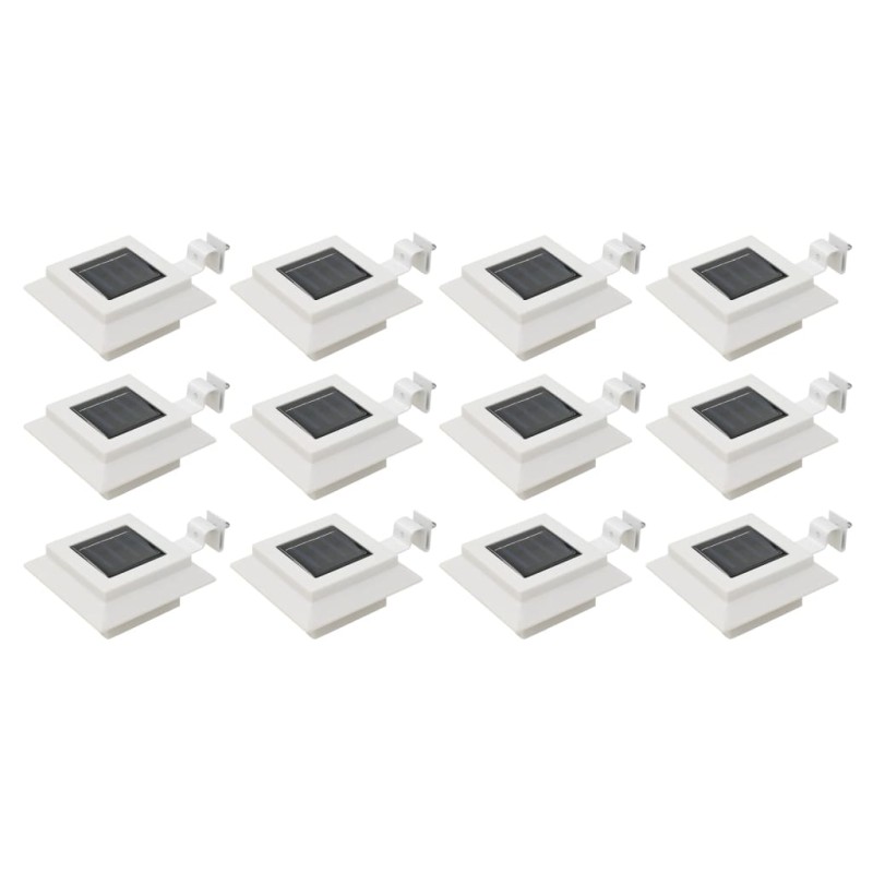 vidaXL Lámparas solares cuadradas de exterior blancas 12 uds LED 12 cm