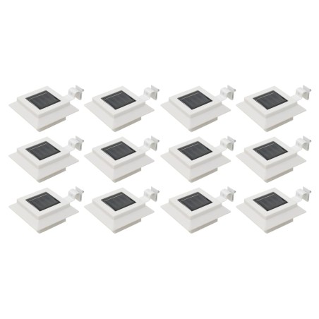 vidaXL Lámparas solares cuadradas de exterior blancas 12 uds LED 12 cm