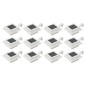 vidaXL Lámparas solares cuadradas de exterior blancas 12 uds LED 12 cm