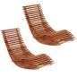 vidaXL Tumbonas mecedoras 2 unidades madera maciza de acacia