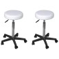 vidaXL Taburetes de oficina 2 uds cuero sintético blanco vidaXL Taburetes de oficina 2 uds cuero sintético blanco