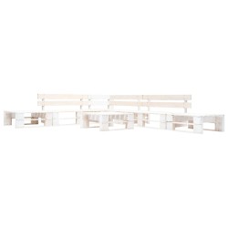 vidaXL Set de muebles de jardín de palets 6 piezas madera blanco
