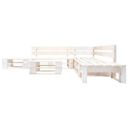 vidaXL Set de muebles de jardín de palets 6 piezas madera blanco