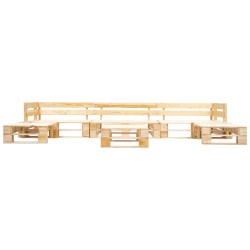 vidaXL Juego de muebles de palets de jardín 6 piezas madera natural