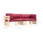 vidaXL Sofás de palets de jardín 2 pzas con cojines rojos madera pino vidaXL Sofás de palets de jardín 2 pzas con cojines rojos madera pino