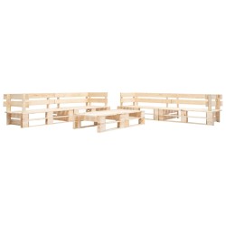 vidaXL Juego de muebles de palets de jardín 6 piezas madera natural
