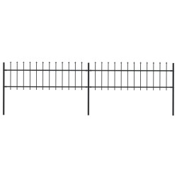 vidaXL Valla de jardín con puntas de lanza acero negro 3,4x0,6 m