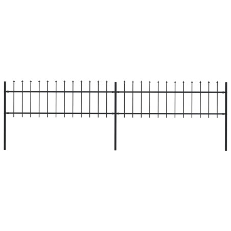 vidaXL Valla de jardín con puntas de lanza acero negro 3,4x0,6 m