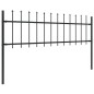 vidaXL Valla de jardín con puntas de lanza acero negro 3,4x0,6 m
