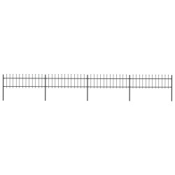 vidaXL Valla de jardín con puntas de lanza acero negro 6,8x0,6 m