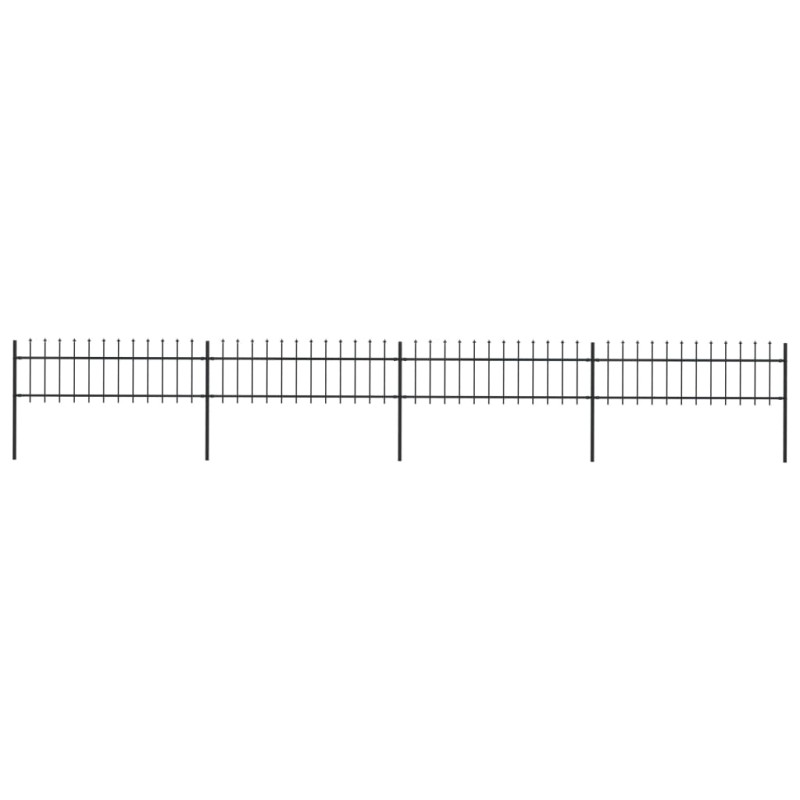 vidaXL Valla de jardín con puntas de lanza acero negro 6,8x0,6 m vidaXL Valla de jardín con puntas de lanza acero negro 6,8x0,6 m