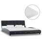 vidaXL Cama con colchón cuero sintético negro 160x200 cm