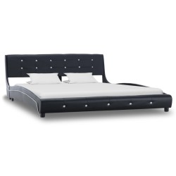 vidaXL Cama con colchón cuero sintético negro 160x200 cm