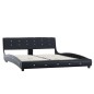 vidaXL Cama con colchón cuero sintético negro 160x200 cm