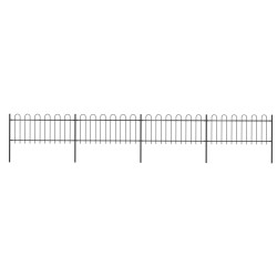 vidaXL Valla de jardín con puntas de aro acero negro 6,8x0,8 m