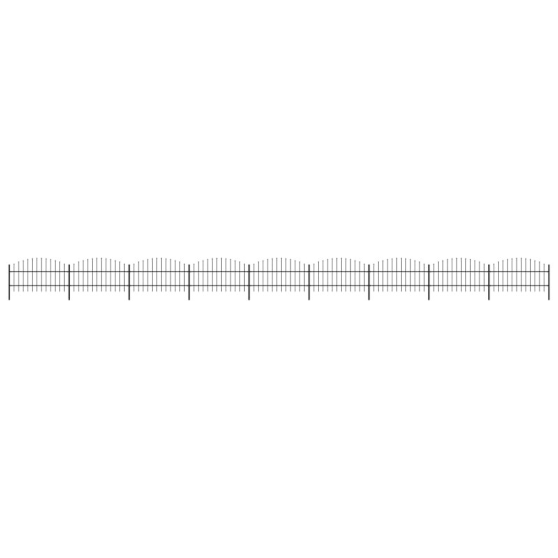 vidaXL Valla de jardín con puntas de lanza acero negro (0,75-1)x15,3 m vidaXL Valla de jardín con puntas de lanza acero negro (0,75-1)x15,3 m