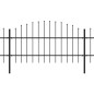 vidaXL Valla de jardín con puntas de lanza acero negro (0,75-1)x15,3 m vidaXL Valla de jardín con puntas de lanza acero negro (0,75-1)x15,3 m