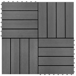vidaXL Baldosas de porche de WPC 30x30 cm 2 m² gris 22 unidades