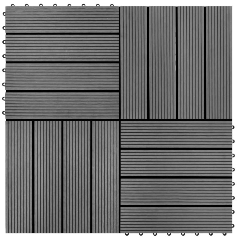 vidaXL Baldosas de porche de WPC 30x30 cm 2 m² gris 22 unidades vidaXL Baldosas de porche de WPC 30x30 cm 2 m² gris 22 unidades