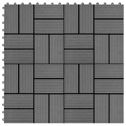 vidaXL Baldosas de porche de WPC 30x30 cm 2 m² gris 22 unidades