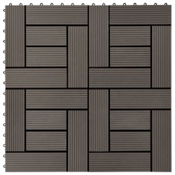 vidaXL Baldosas de porche WPC 30x30 cm 2 m² marrón oscuro 22 unidades