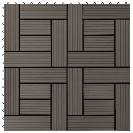 vidaXL Baldosas de porche WPC 30x30 cm 2 m² marrón oscuro 22 unidades