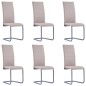 vidaXL Sillas voladizas de comedor 6 uds cuero sintético capuchino vidaXL Sillas voladizas de comedor 6 uds cuero sintético capuchino