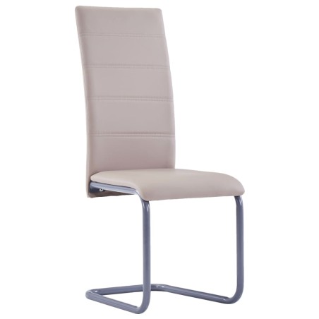 vidaXL Sillas voladizas de comedor 6 uds cuero sintético capuchino