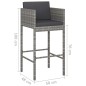 vidaXL Set muebles bar jardín 5 piezas y cojines ratán sintético gris vidaXL Set muebles bar jardín 5 piezas y cojines ratán sintético gris