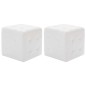 vidaXL Puf 2 unidades cuero sintético blanco 30x30x30 cm