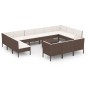 vidaXL Set muebles de jardín 14 pzas y cojines ratán sintético marrón vidaXL Set muebles de jardín 14 pzas y cojines ratán sintético marrón