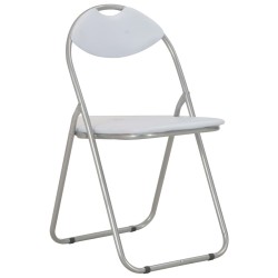 vidaXL Sillas de comedor plegables 4 unidades cuero sintético blanco