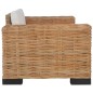 vidaXL Juego de sofás con cojines 3 piezas de ratán natural vidaXL Juego de sofás con cojines 3 piezas de ratán natural